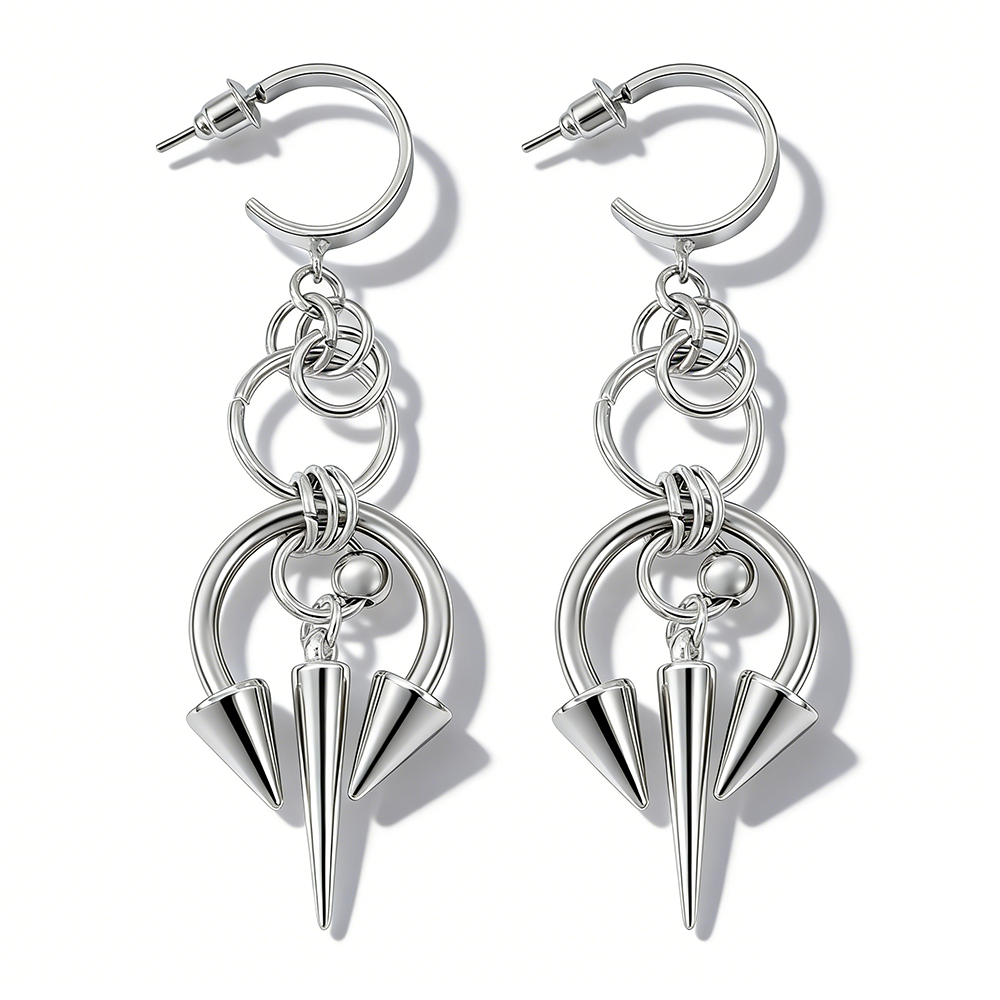Women Accessories Earrings - 1pair Y2K Stainless Steel Rivet Spike