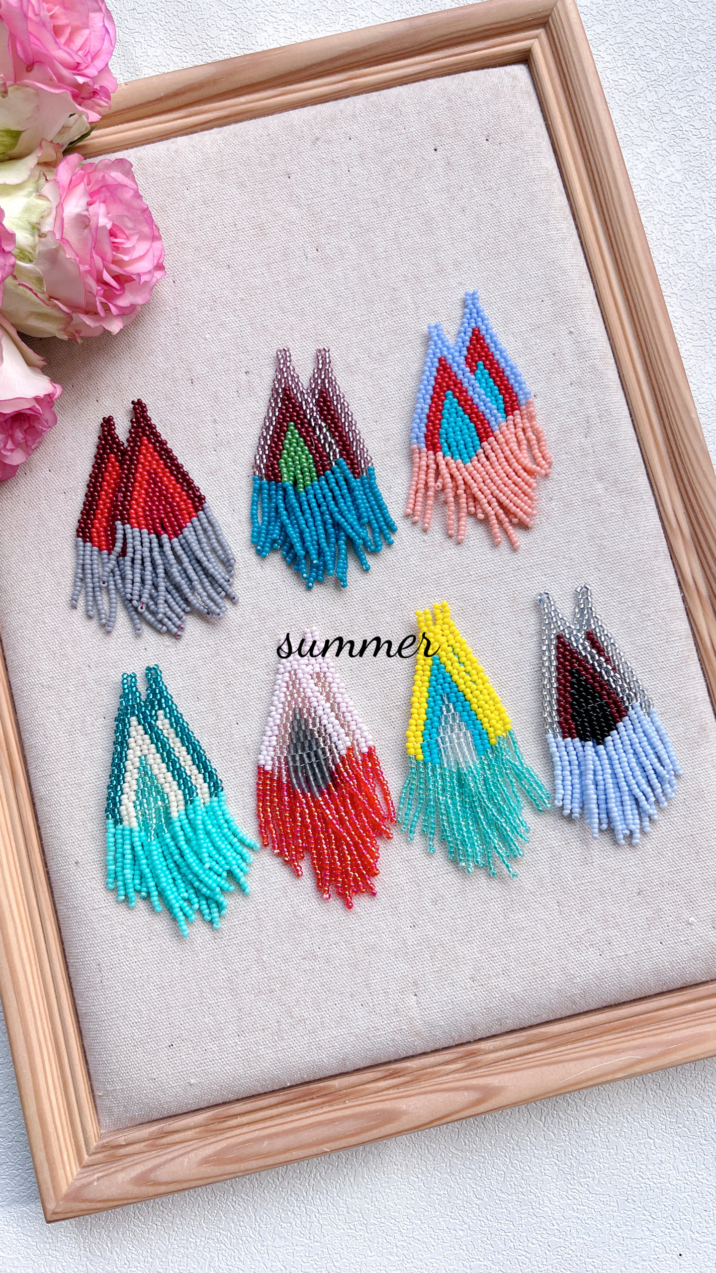 Tassel Earrings Boho - ZGMXR Rice bead earrings Tassel Geometry