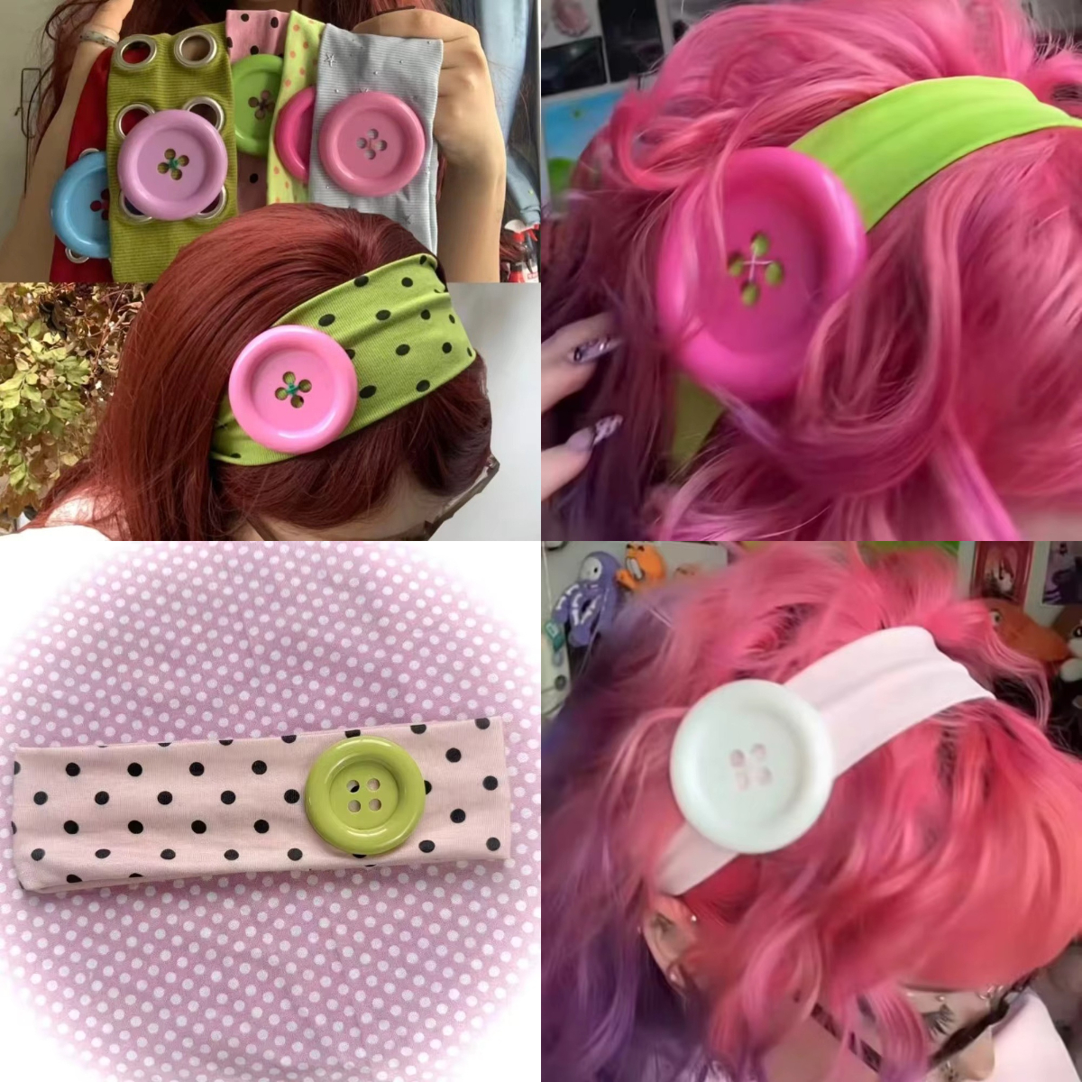 Women'S Yoga Accessories - Y2K Subculture Large Button Polka Dot