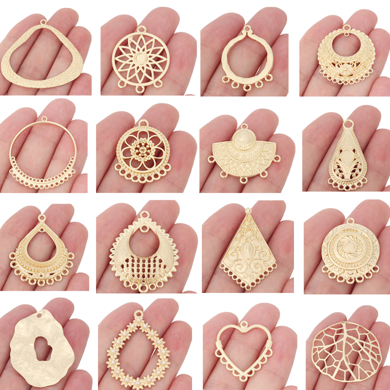 Tassel Earrings Boho - 10 x Boho Gold Plated Flower