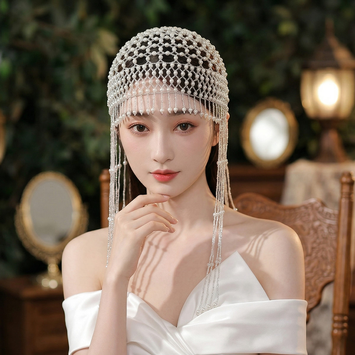 Luxury Pearls Beaded Headwrap  - Women'S Formal Accessories บทวิจารณ์และราคา