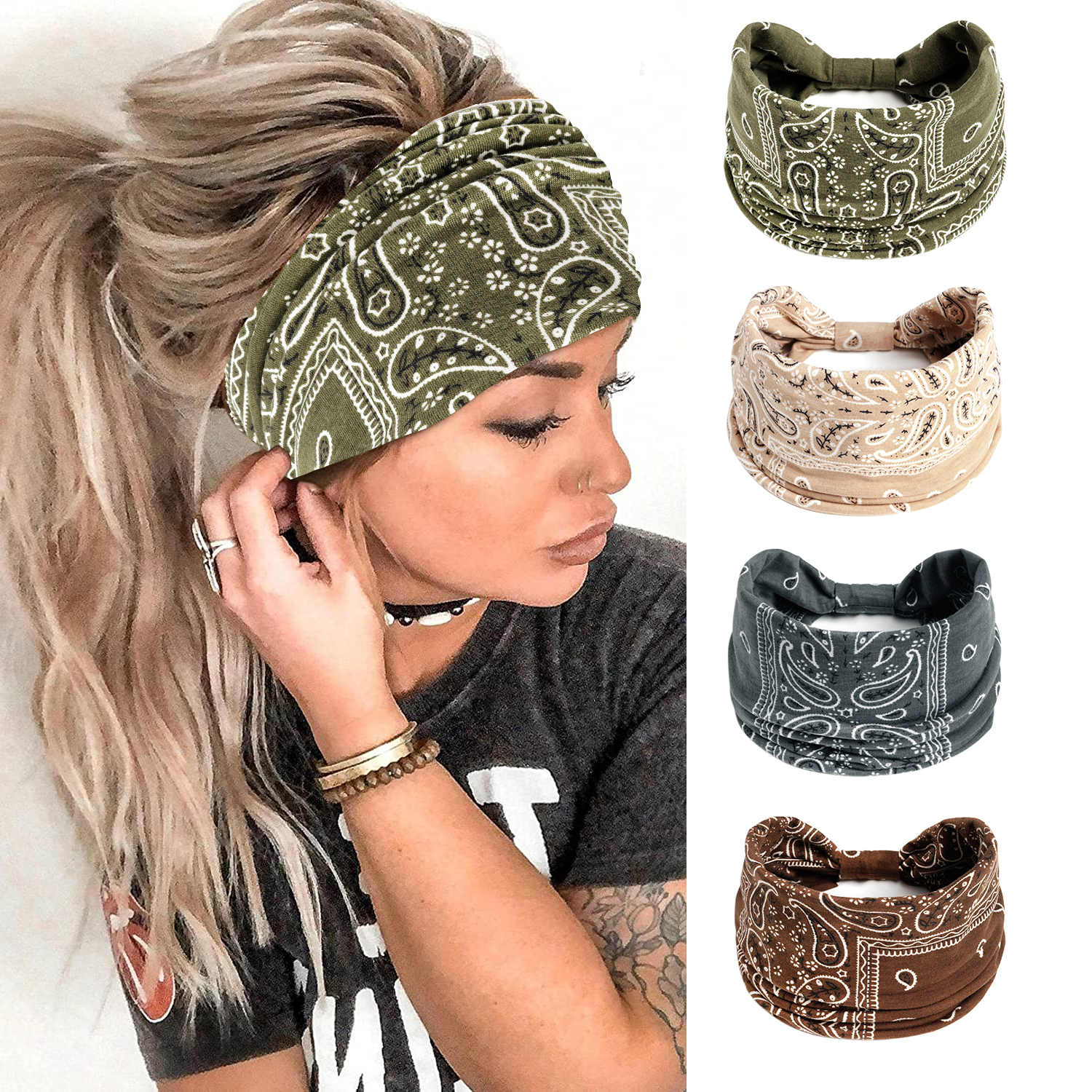 Boho Headband for Women Wide K - Women'S Yoga Accessories บทวิจารณ์และราคา