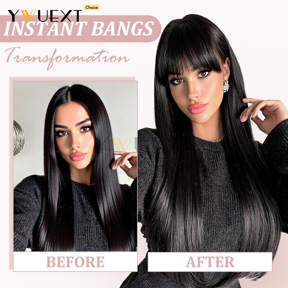Clip In Human Hair Bangs Strai - Women Accessories Clearance บทวิจารณ์และราคา