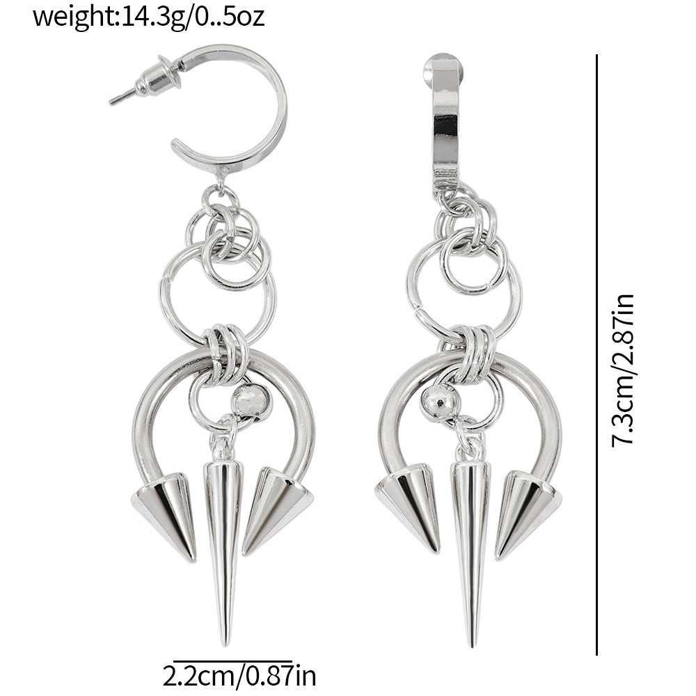 1pair Y2K Stainless Steel Rive - Women Accessories Earrings บทวิจารณ์และราคา