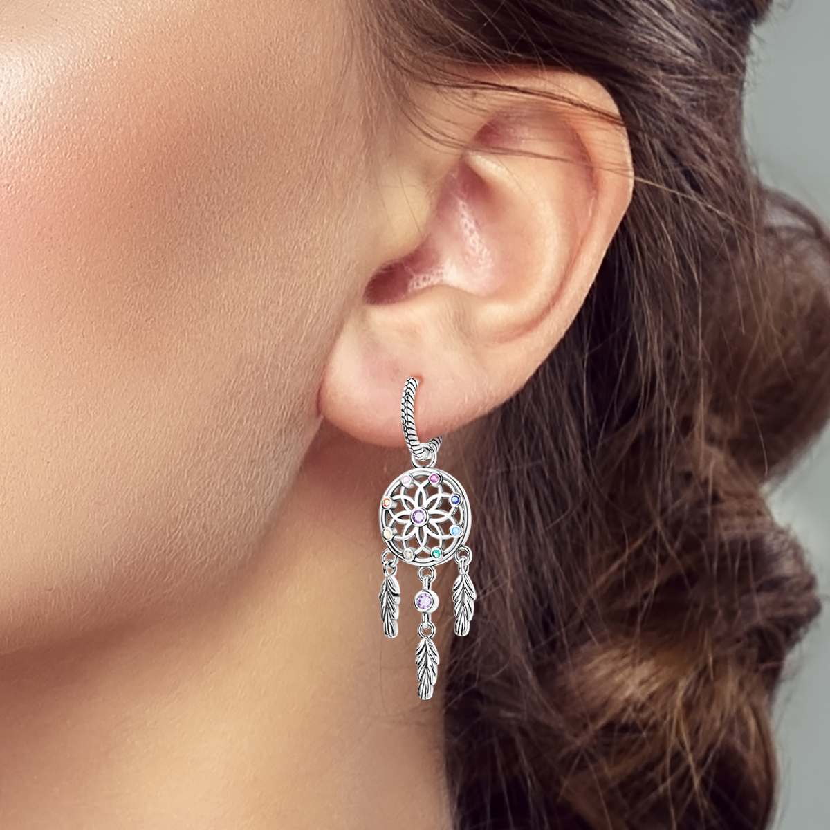 925 Sterling Silver Dreamcatch - Tassel Earrings Boho บทวิจารณ์และราคา