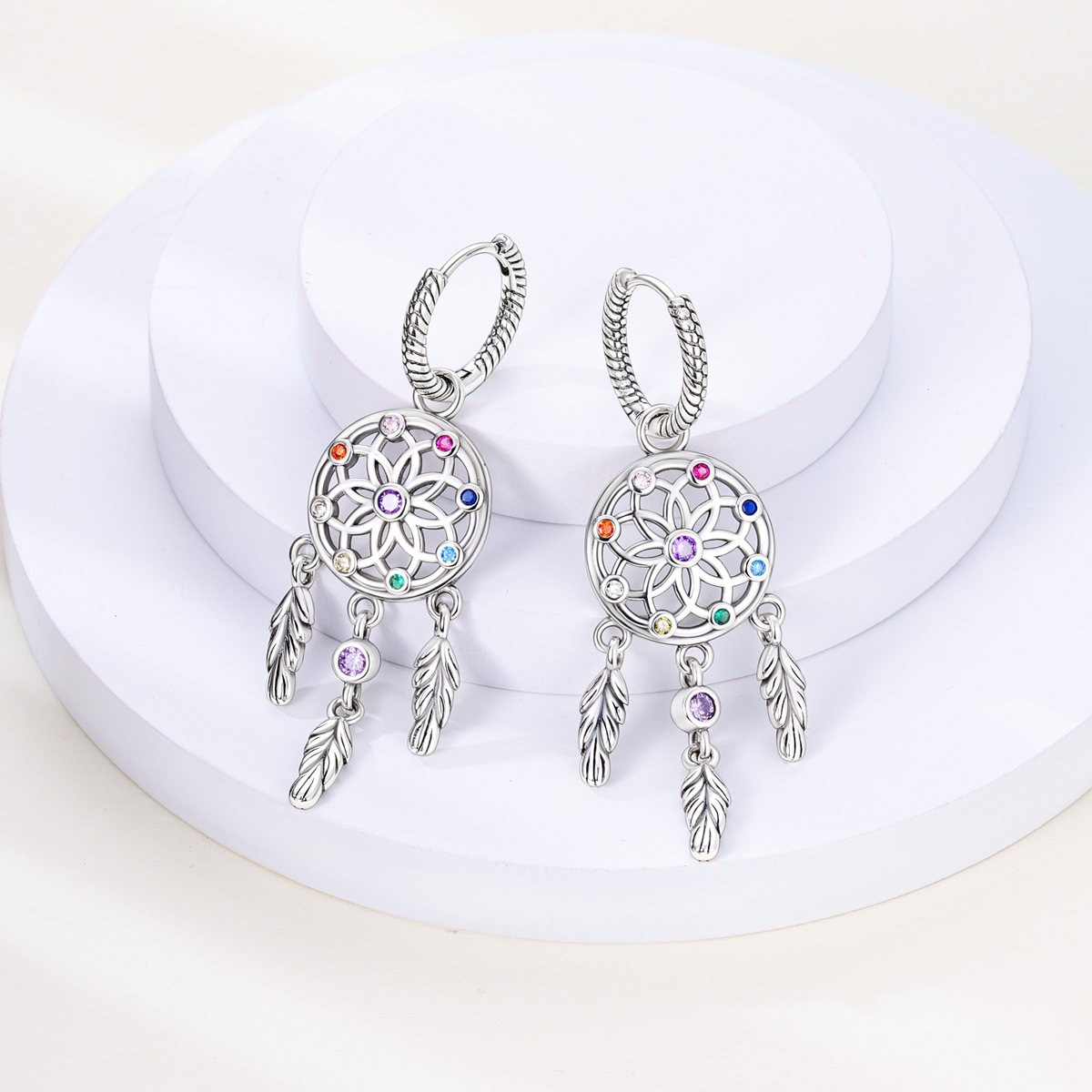 925 Sterling Silver Dreamcatch - Tassel Earrings Boho บทวิจารณ์และราคา