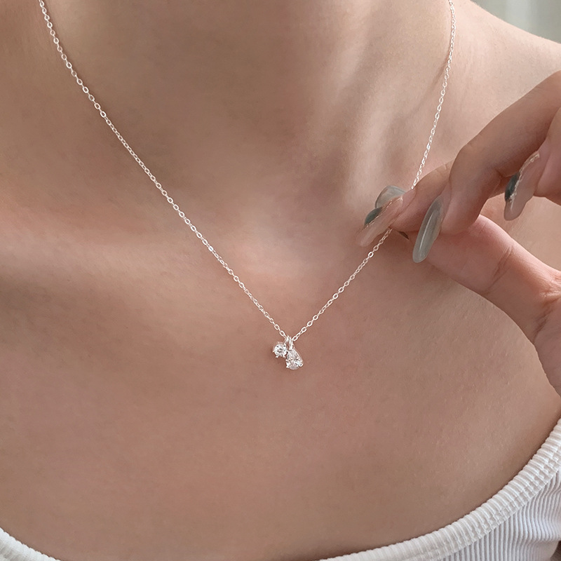 Mini Shiny Delicate 925 Sterli - Charm Necklace Dainty บทวิจารณ์และราคา