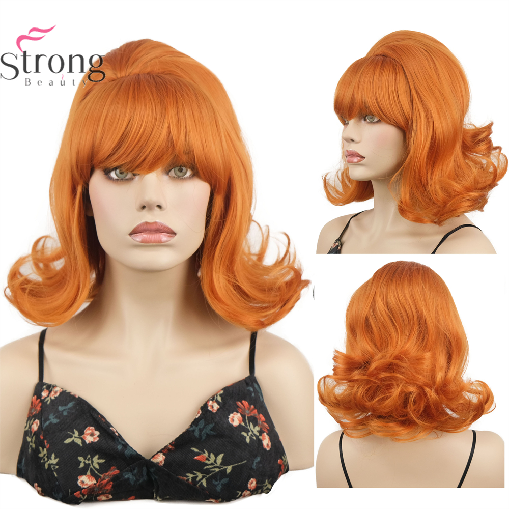 Orange Wig Women 60s Wig Short - Women'S Accessories In The 60S บทวิจารณ์และราคา