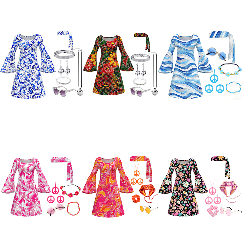 60s 70s Disco Dress 7 Piece Hi - Women'S Accessories In The 60S บทวิจารณ์และราคา