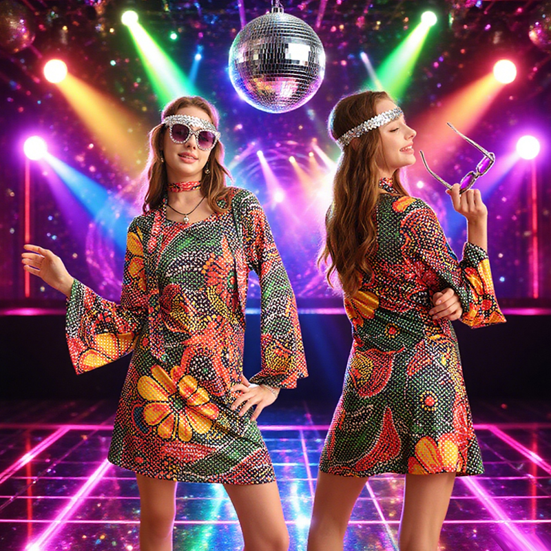 60s 70s Disco Dress 7 Piece Hi - Women'S Accessories In The 60S บทวิจารณ์และราคา