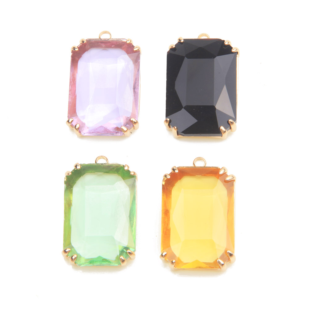 4PCS Dainty rectangle Faceted  - Charm Necklace Dainty บทวิจารณ์และราคา