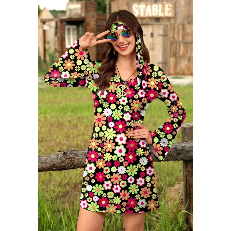 Women's 5 Pcs Halloween 70s Hi - Women'S Accessories In The 60S บทวิจารณ์และราคา