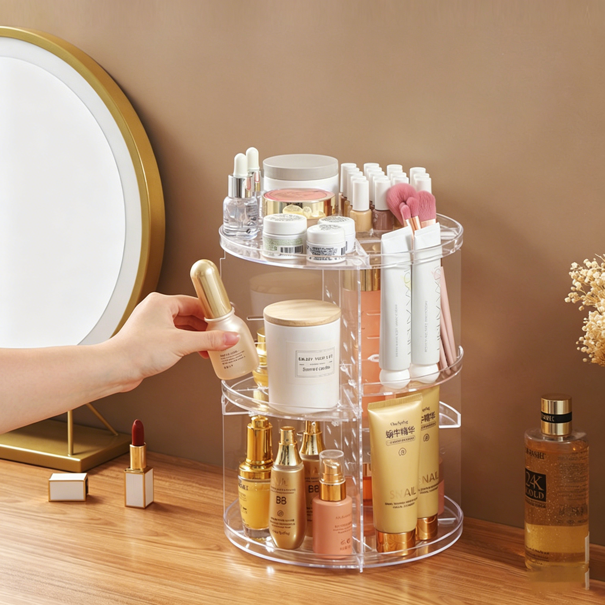 360-Degree Rotating Cosmetic S - Women Accessories List บทวิจารณ์และราคา