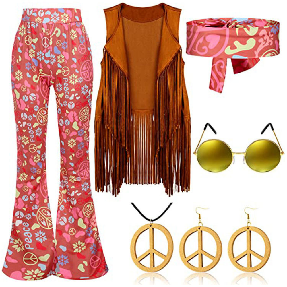 Retro 6 Pcs 60s 70s Outfits fo - Women'S Accessories In The 60S บทวิจารณ์และราคา