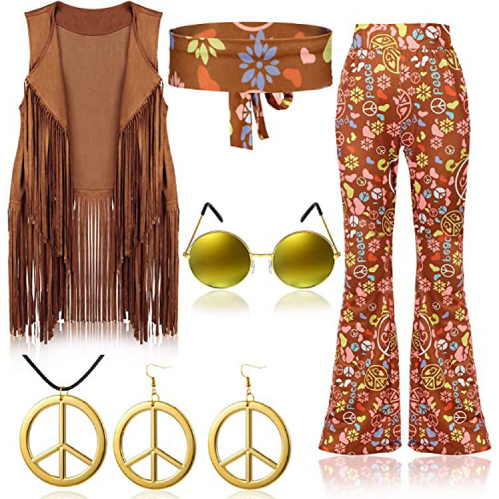 Retro 6 Pcs 60s 70s Outfits fo - Women'S Accessories In The 60S บทวิจารณ์และราคา