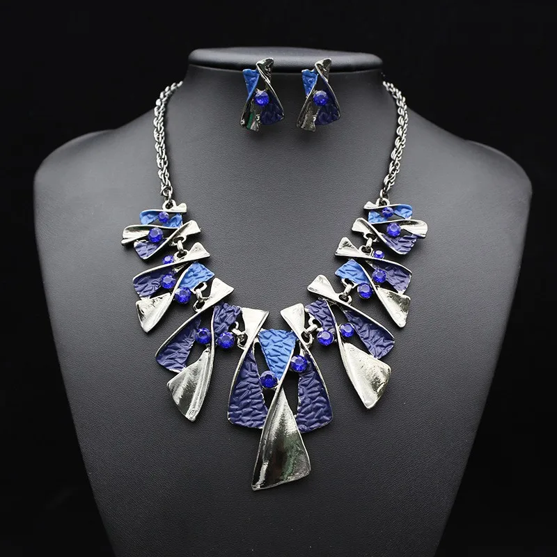 Green Purple Black Leaf Neckla - Women Accessories Gift Set บทวิจารณ์และราคา