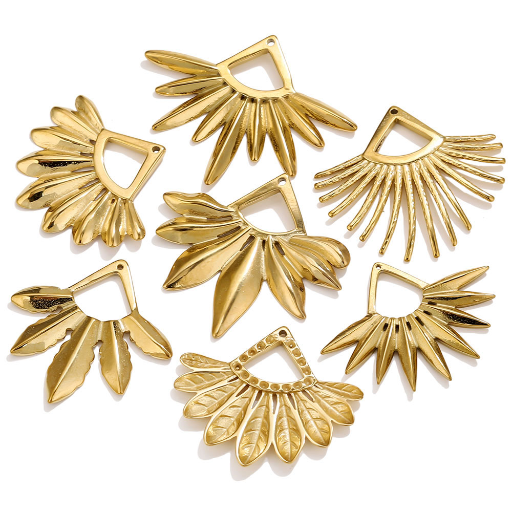 2pcs Stainless Steel Fan Shape - Tassel Earrings Boho บทวิจารณ์และราคา