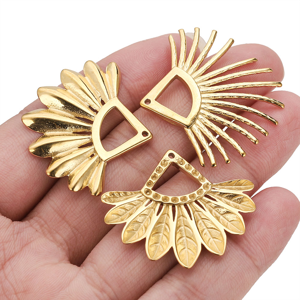 2pcs Stainless Steel Fan Shape - Tassel Earrings Boho บทวิจารณ์และราคา
