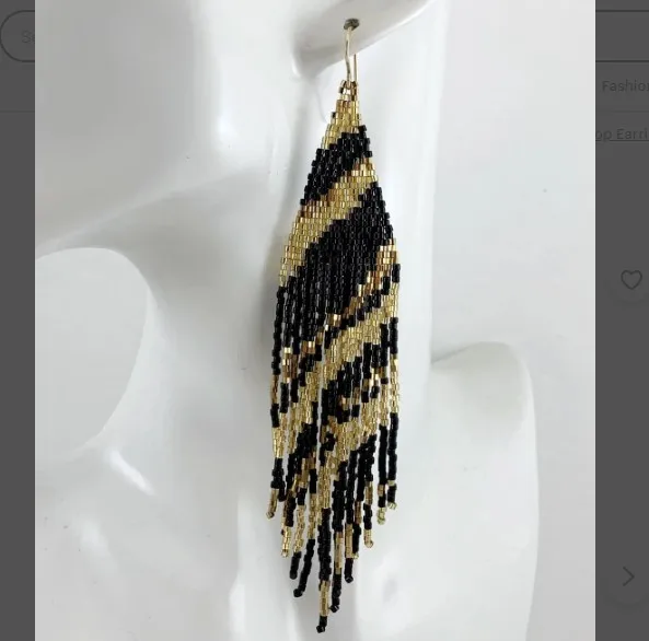 Beaded earrings Tassel Color m - Tassel Earrings Boho บทวิจารณ์และราคา