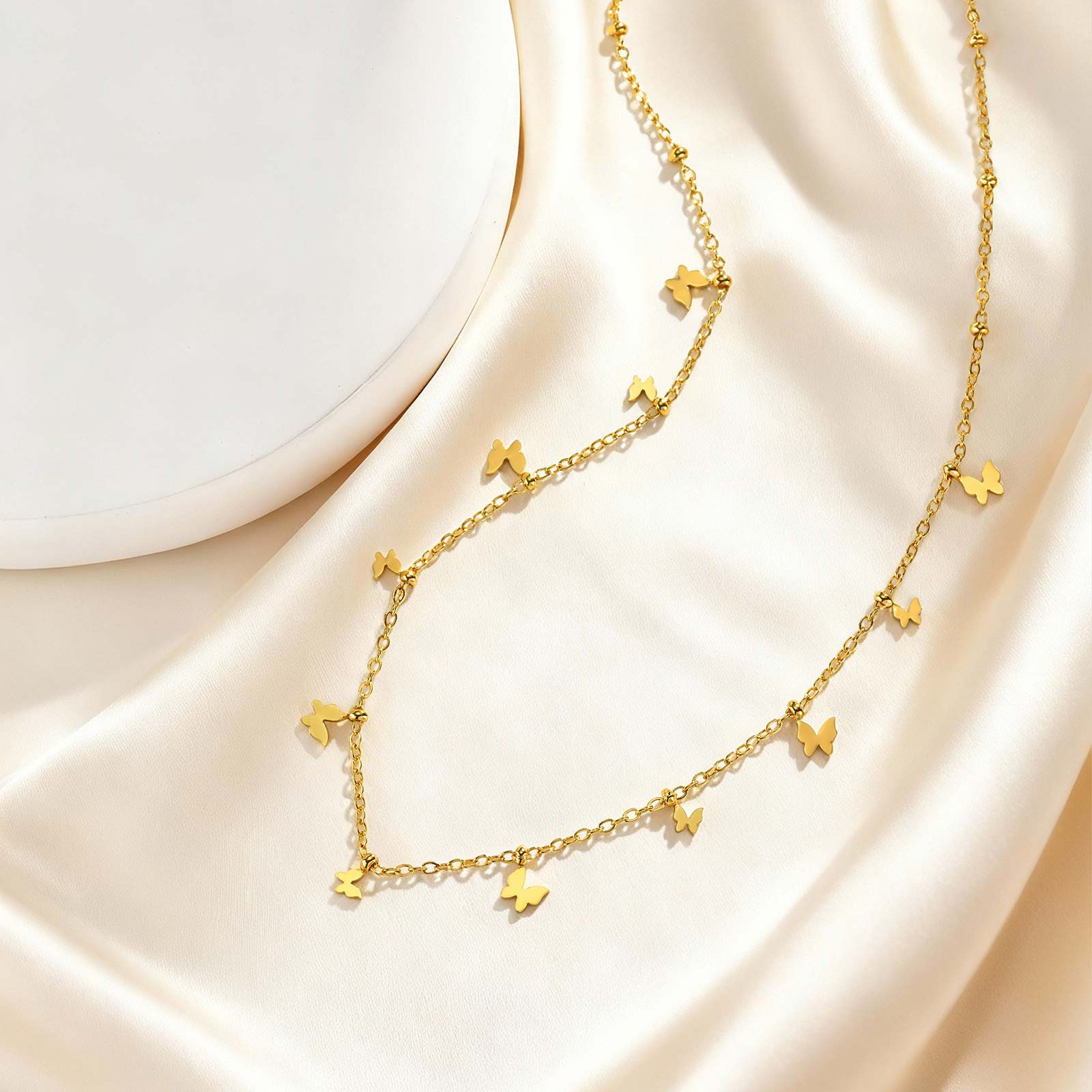 Dainty Heart Butterfly Necklac - Charm Necklace Dainty บทวิจารณ์และราคา