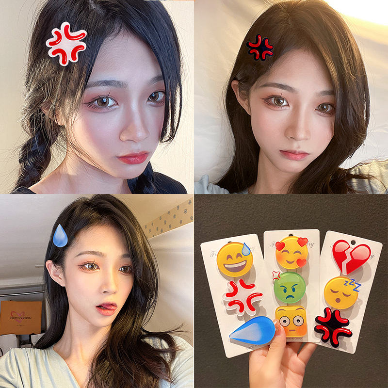 Fashion Emojied Hairpin Speech - Women Accessories Dropshipping บทวิจารณ์และราคา