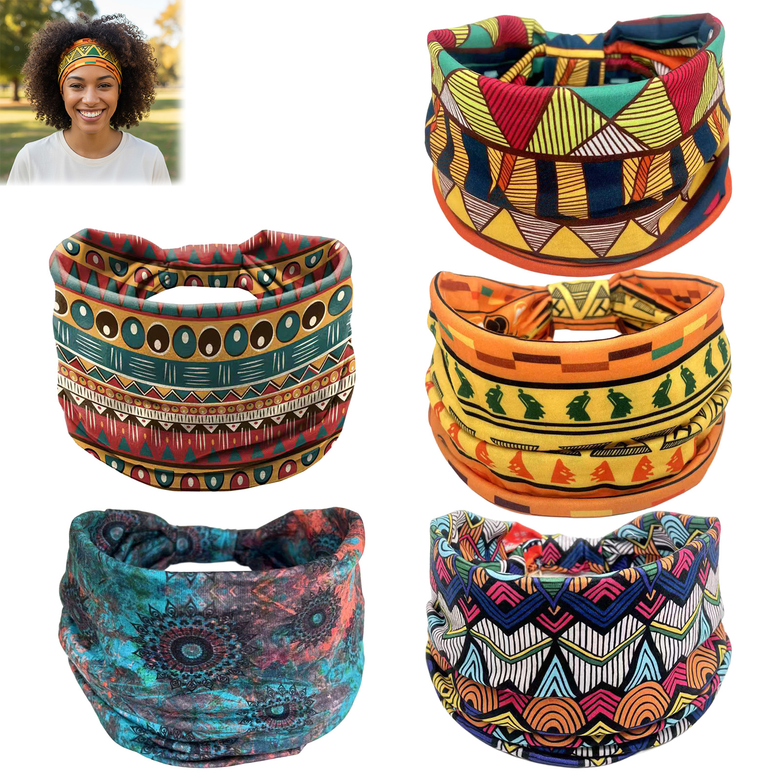 Women's Boho Head Wrap African - Women'S Yoga Accessories บทวิจารณ์และราคา