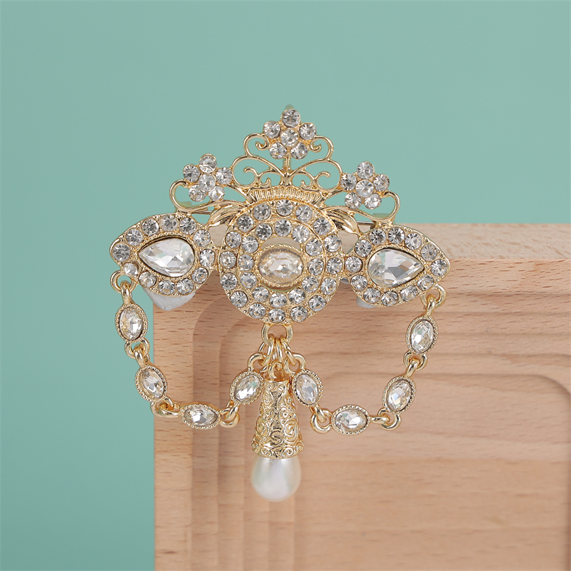 Bridal Brooch Jewelry Floral D - Brooch Pin Gold บทวิจารณ์และราคา