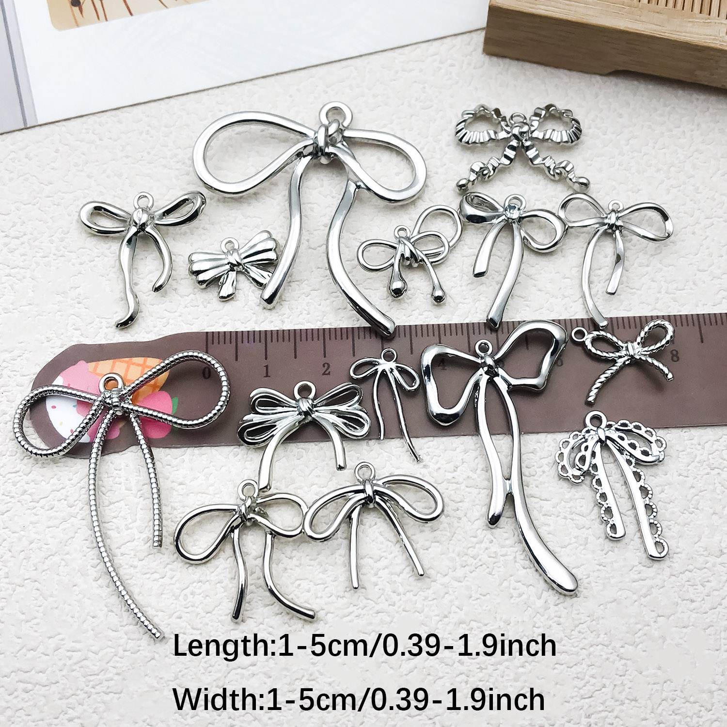 Pink Enameled Alloy Bow Charms - Charm Necklace Dainty บทวิจารณ์และราคา