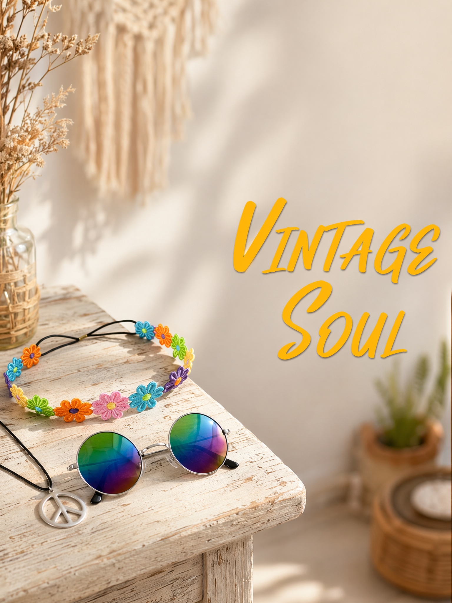 3-Piece Hippie Style Accessory - Women'S Accessories In The 60S บทวิจารณ์และราคา