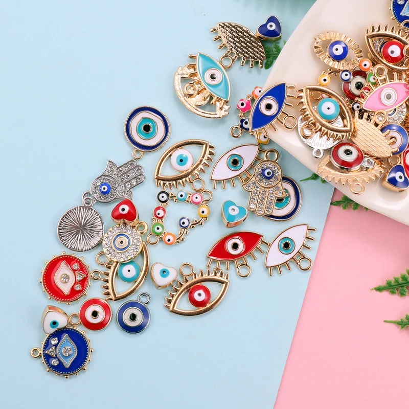 30pcs Mix Alloy Colored Enamel - Evil Eye Bracelet บทวิจารณ์และราคา