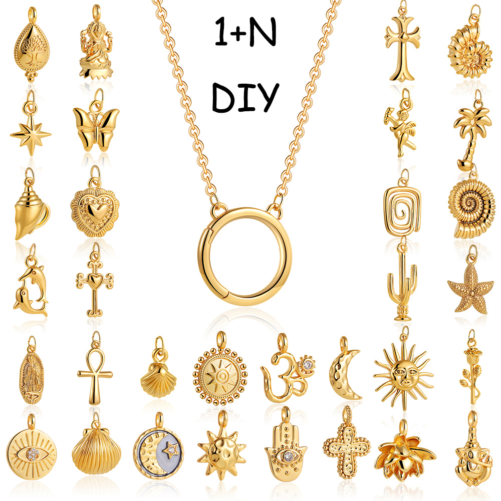 Dainty Sun Moon Star Cross Evi - Charm Necklace Dainty บทวิจารณ์และราคา