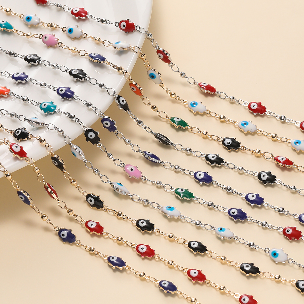 1Meter Crystal Oil Drop Beads  - Evil Eye Bracelet บทวิจารณ์และราคา