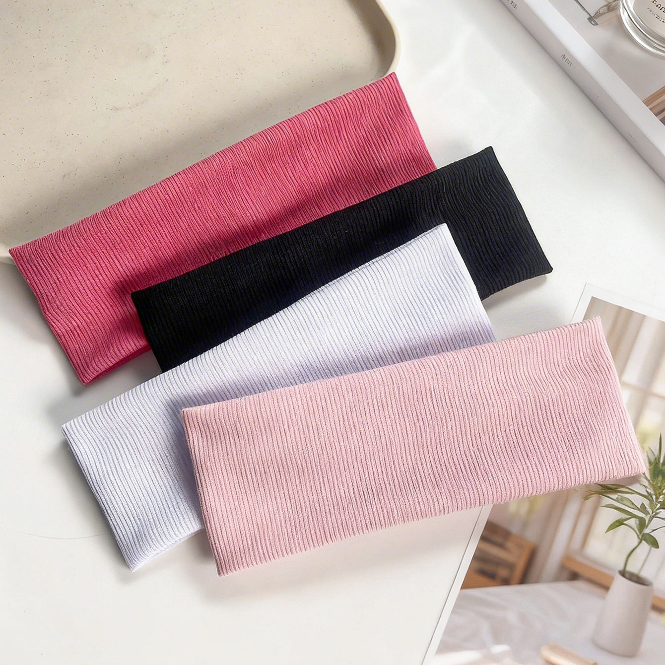 4pcs Wide ribbed elastic headb - Women'S Yoga Accessories บทวิจารณ์และราคา