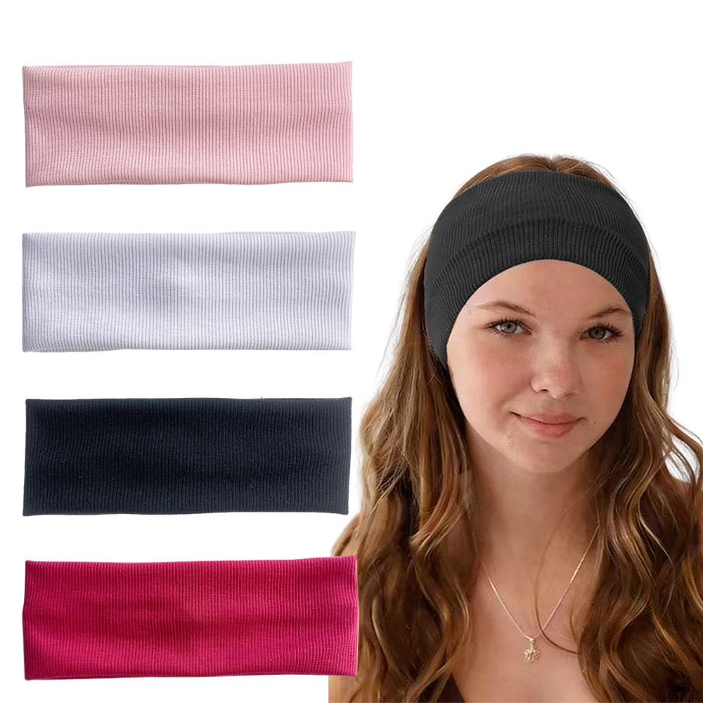 4pcs Wide ribbed elastic headb - Women'S Yoga Accessories บทวิจารณ์และราคา