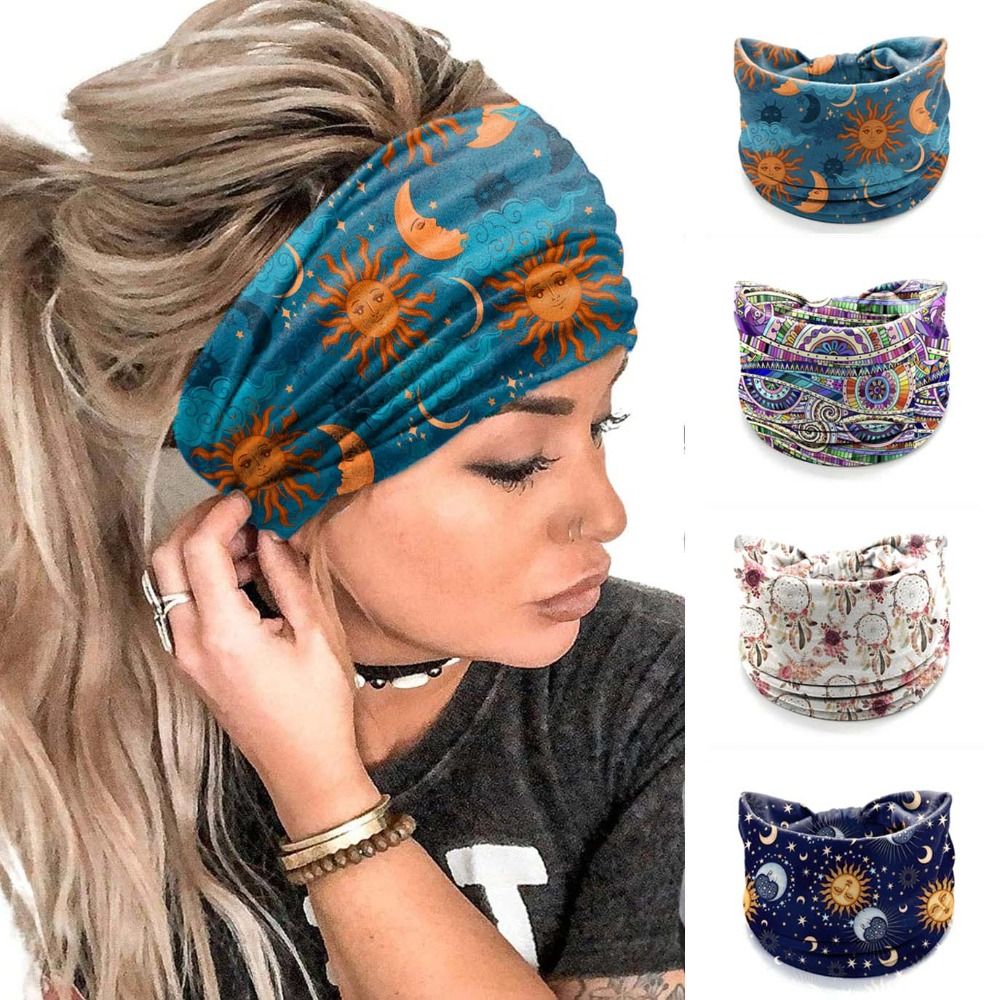 New Elastic Wide Headbands Vin - Women'S Yoga Accessories บทวิจารณ์และราคา