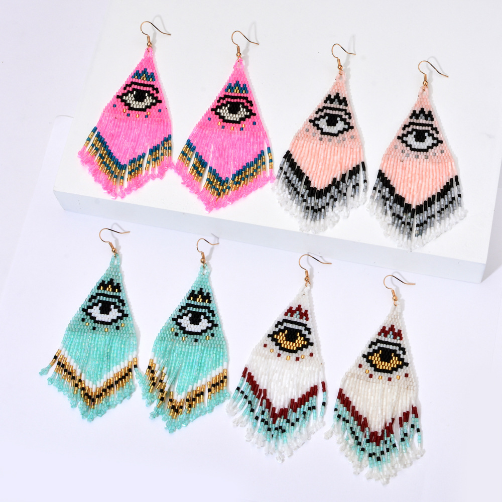 ZGMXR  Rice bead earrings Tass - Tassel Earrings Boho บทวิจารณ์และราคา