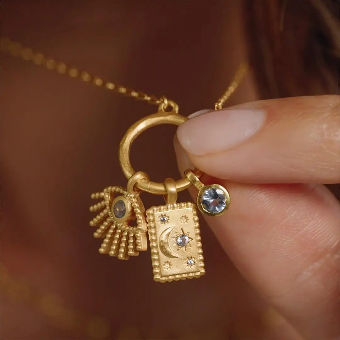 Dainty Sun Moon Star Cross Evi - Charm Necklace Dainty บทวิจารณ์และราคา