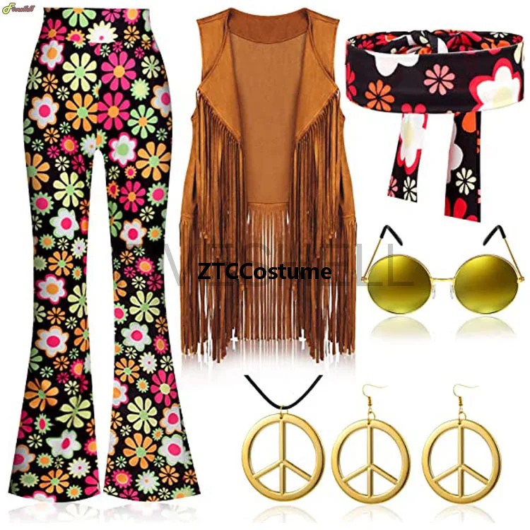 Hippie Costume Women 60s 70s P - Women'S Accessories In The 60S บทวิจารณ์และราคา