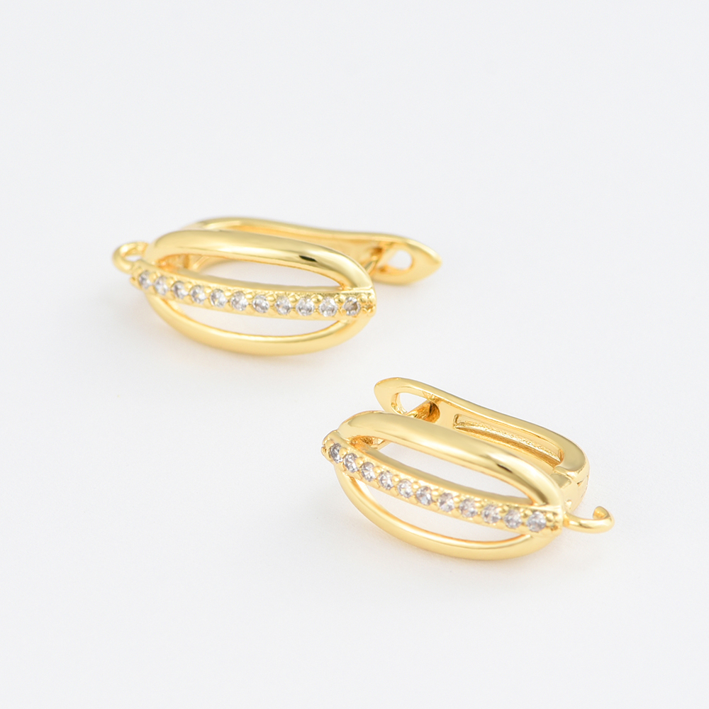 1 Pair 18K Gold Plated Brass C - Women Accessories Earrings บทวิจารณ์และราคา
