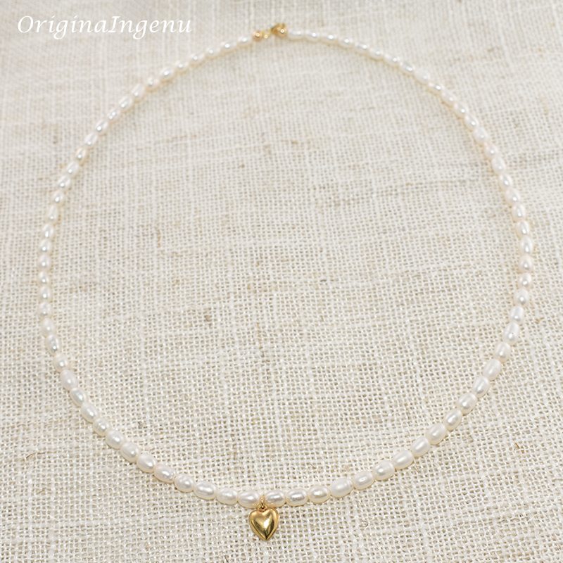 14K Gold Filled Natural Pearl  - Charm Necklace Dainty บทวิจารณ์และราคา