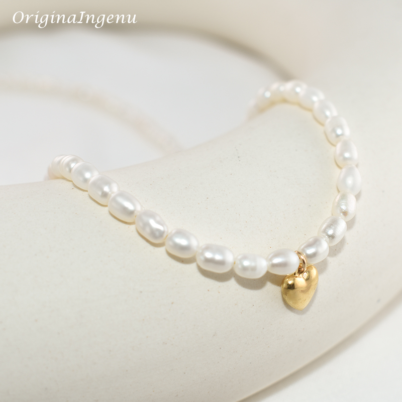 14K Gold Filled Natural Pearl  - Charm Necklace Dainty บทวิจารณ์และราคา