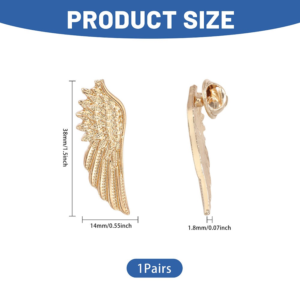 1 Pair Wing Alloy Brooches Men - Brooch Pin Gold บทวิจารณ์และราคา