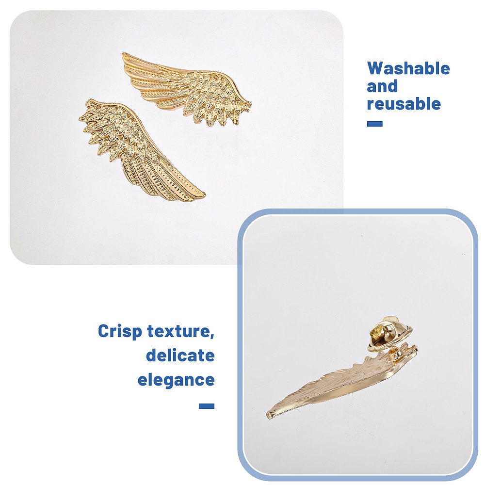 1 Pair Wing Alloy Brooches Men - Brooch Pin Gold บทวิจารณ์และราคา