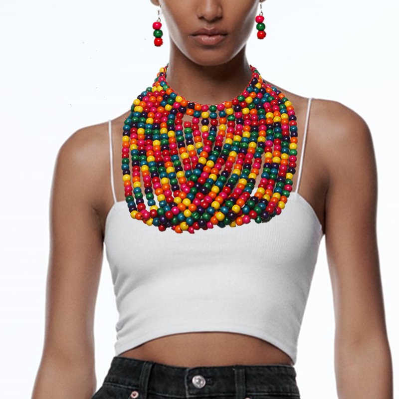 African style wood bead fringe - Women'S Accessories Amazon บทวิจารณ์และราคา