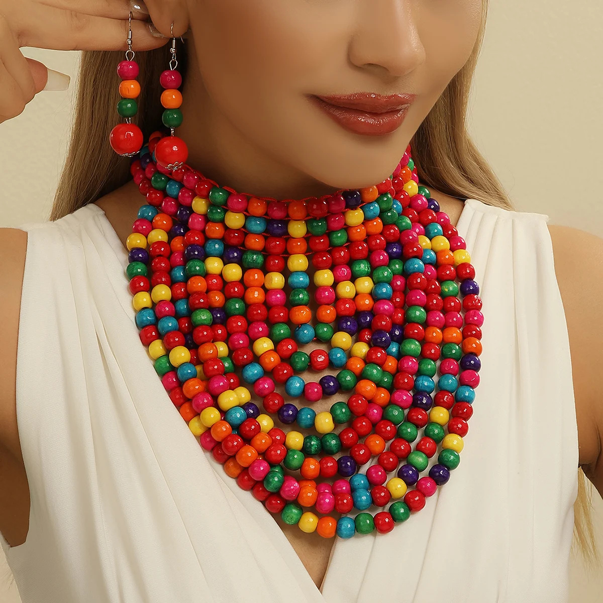 African style wood bead fringe - Women'S Accessories Amazon บทวิจารณ์และราคา
