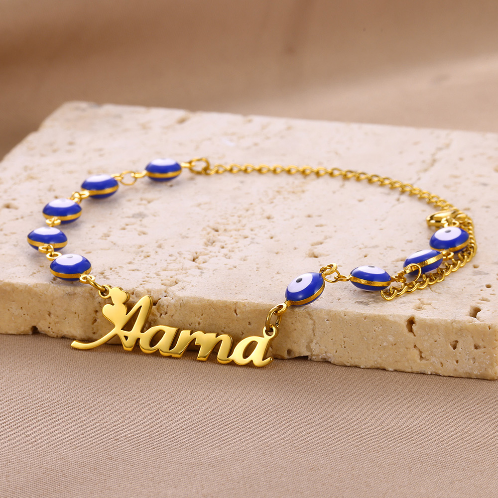 Custom Name Blue Evil Eye Brac - Evil Eye Bracelet บทวิจารณ์และราคา