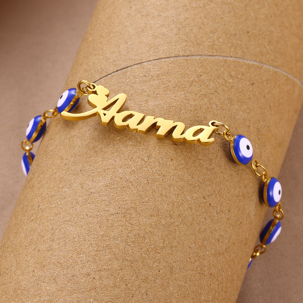Custom Name Blue Evil Eye Brac - Evil Eye Bracelet บทวิจารณ์และราคา