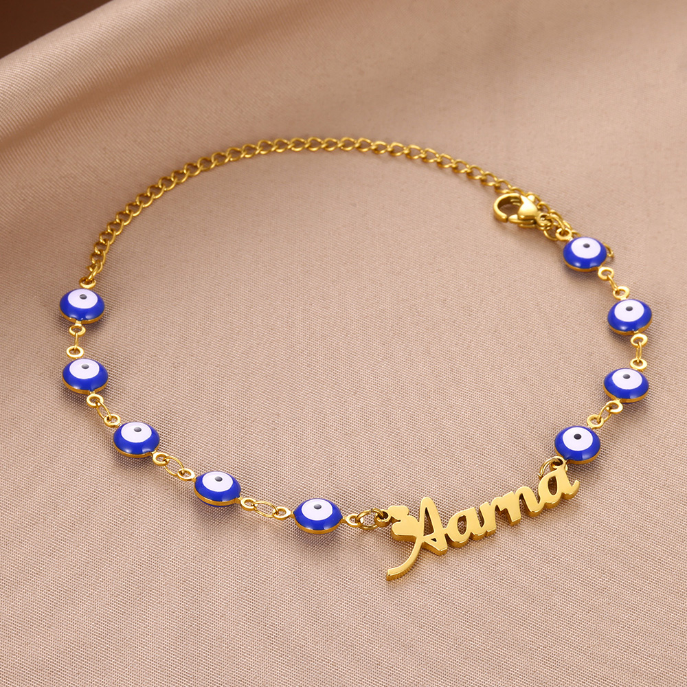 Custom Name Blue Evil Eye Brac - Evil Eye Bracelet บทวิจารณ์และราคา