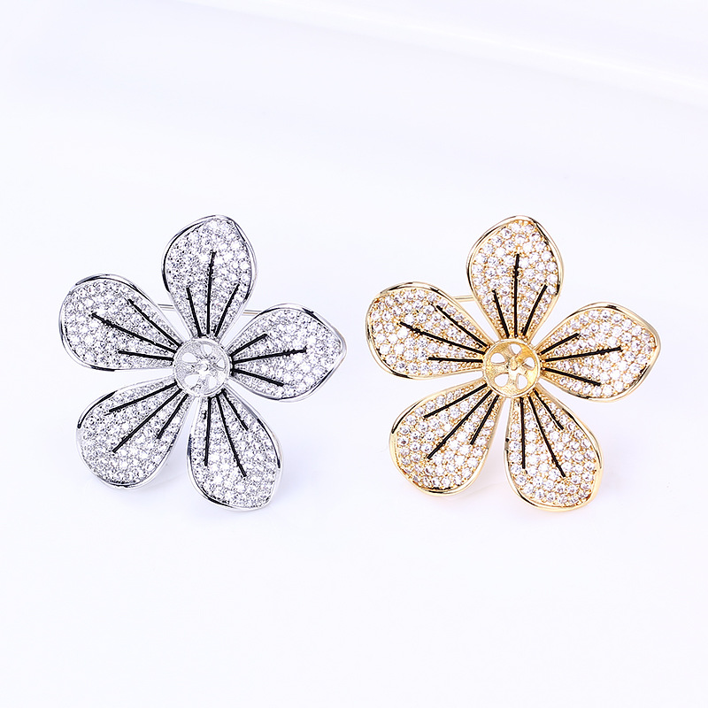 Copper Plated Real Gold, Pearl - Brooch Pin Gold บทวิจารณ์และราคา