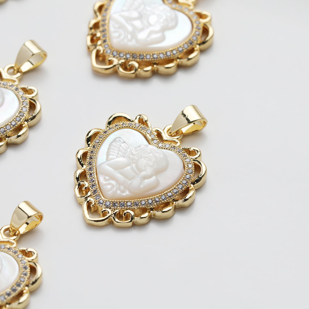 1PCS Dainty Heart Shell Angel  - Charm Necklace Dainty บทวิจารณ์และราคา